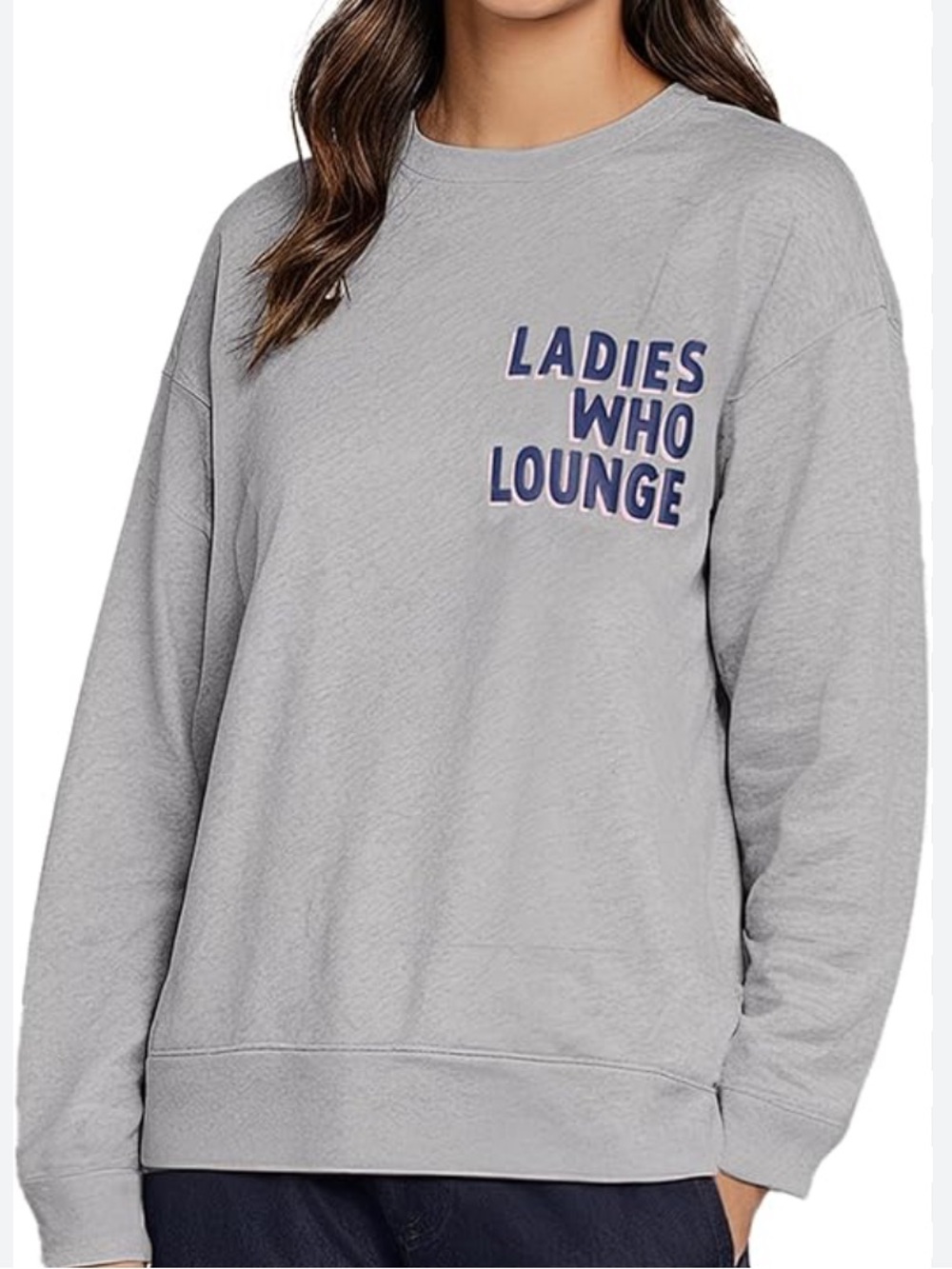 Wild fox Ladies Who Lounge Grey Pullover Sweatshirt XS